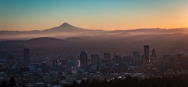 Sunrise over Portland